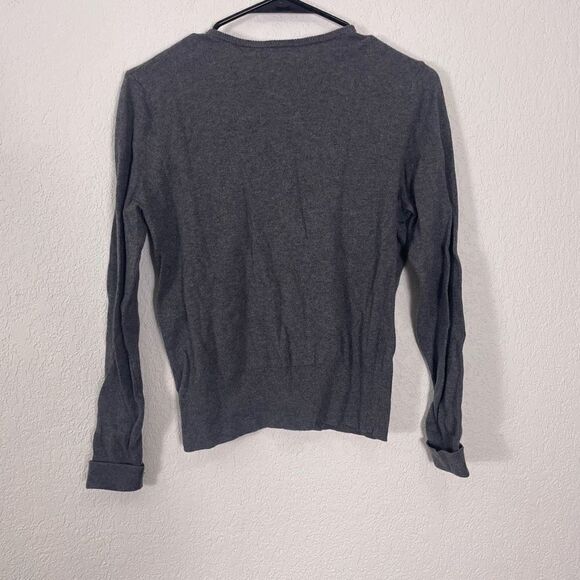 Field of Flower | Anthropologie Grey Jeweled & Pearl Beaded Cardigan Sweater - Picture 2 of 7